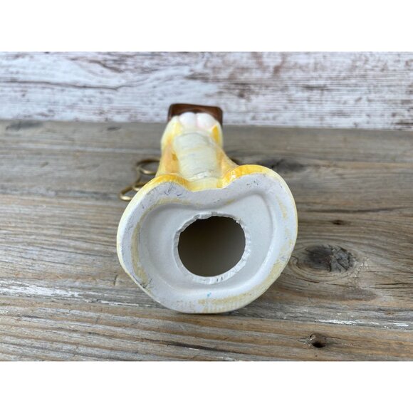 Ceramic Angel Figurine Holding Book Yellow Glittered Dress 7.25" Tall - Picture 7 of 7